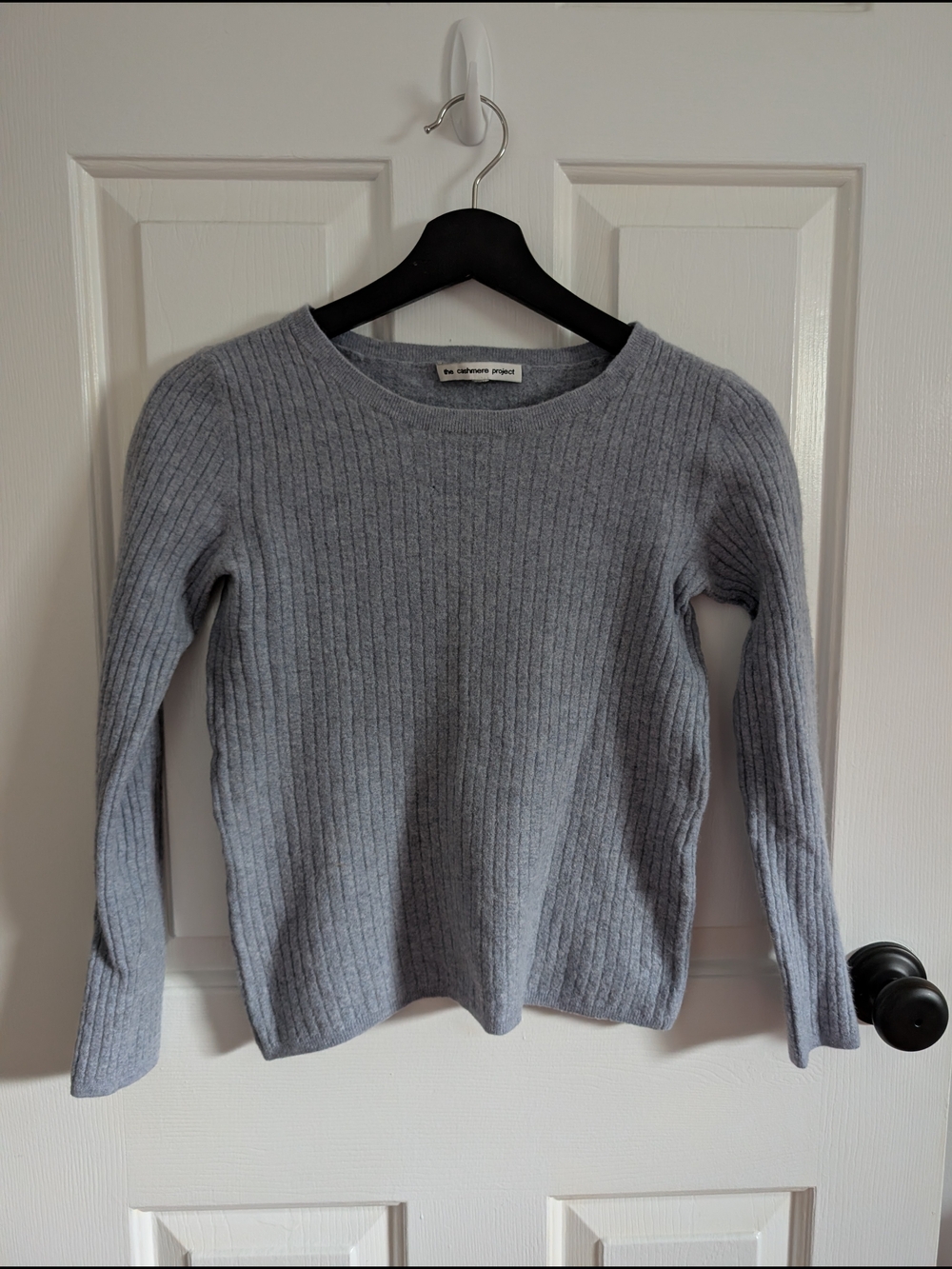 The Cashmere Project Women's Light Blue Ribbed Crewneck Sweater Size XS/S